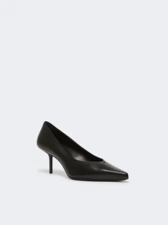 Escarpins en cuir lisse, noir