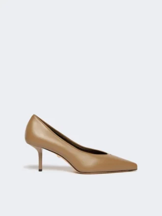 Escarpins en cuir nappa, couleur boue