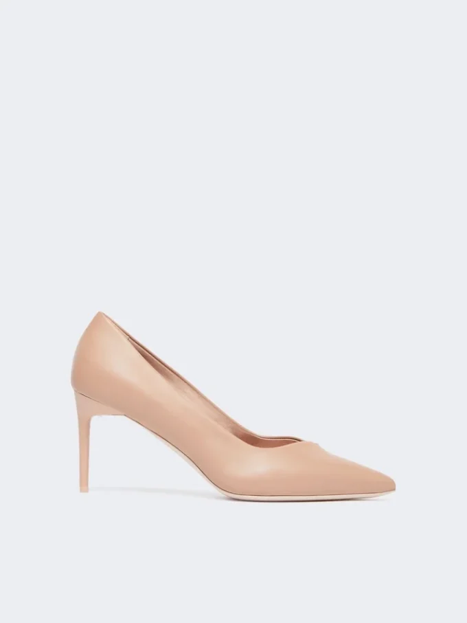 Escarpins en cuir nappa, couleur poudre Escarpins en cuir nappa, couleur poudre