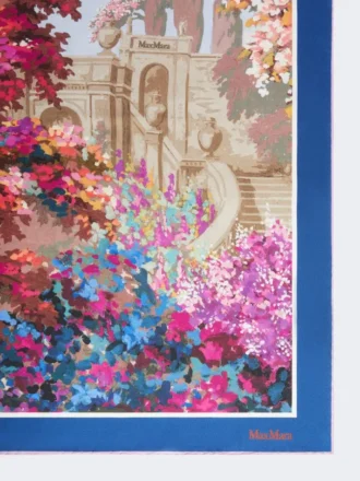 Foulard en soie imprimé, bleu nuit
