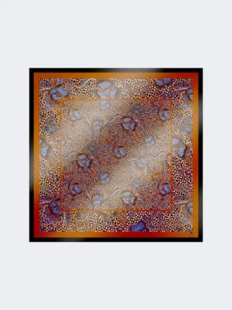 Foulard en soie imprimé, brun noisette