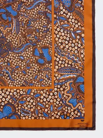Foulard en soie imprimé, brun noisette