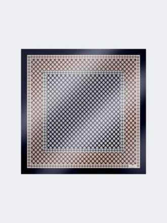 Foulard en soie imprimé, couleur boue
