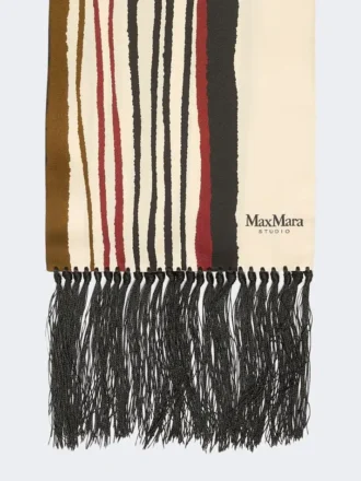 Foulard en soie imprimé, couleur tourterelle