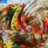 Foulard en soie imprimé, jaune pâle Foulard en soie imprimé, jaune pâle