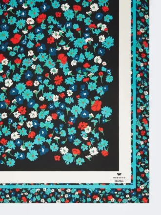 Foulard en twill de soie imprimé, ivoire