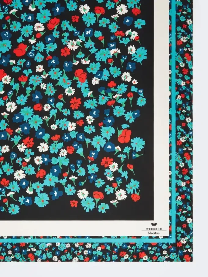 Foulard en twill de soie imprimé, ivoire Foulard en twill de soie imprimé, ivoire