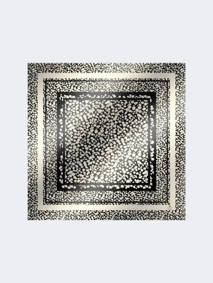 Foulard en twill de soie imprimé, noir Foulard en twill de soie imprimé, noir
