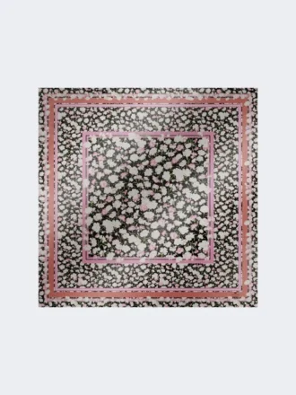 Foulard en twill de soie imprimé, rose