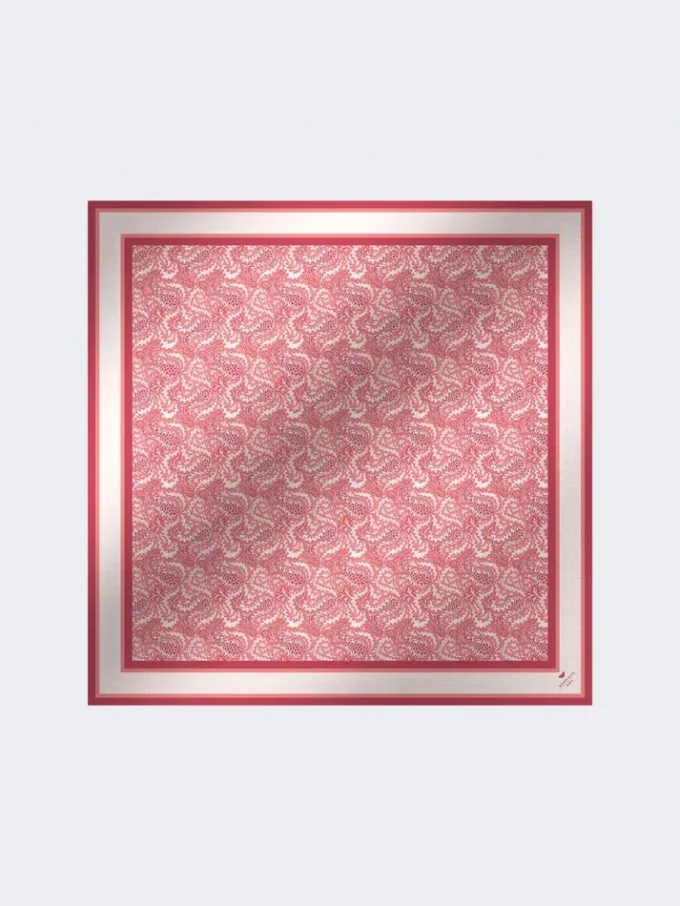 Foulard maxi carré en modal et soie, couleur saumon
