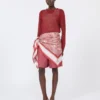 Foulard maxi carré en modal et soie, couleur saumon