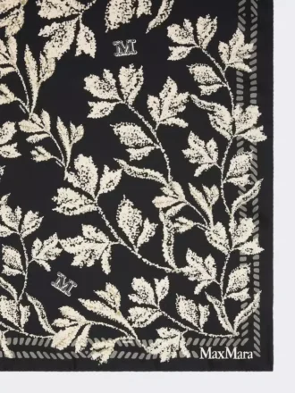 Foulard oversize en soie imprimée, noir