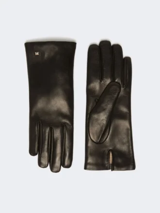 Gants en cuir nappa, noir
