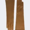 Gants longs en cuir nappa, couleur tabac Gants longs en cuir nappa, couleur tabac