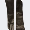 Gants longs en cuir nappa, noir Gants longs en cuir nappa, noir