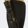 Gants longs en cuir nappa, noir Gants longs en cuir nappa, noir