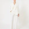 Gilet en crêpe de laine, blanc