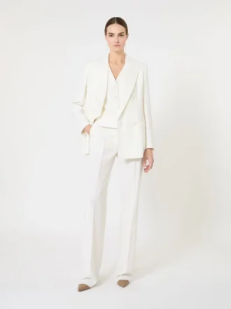Gilet en crêpe de laine, blanc