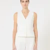 Gilet en crêpe de laine, blanc
