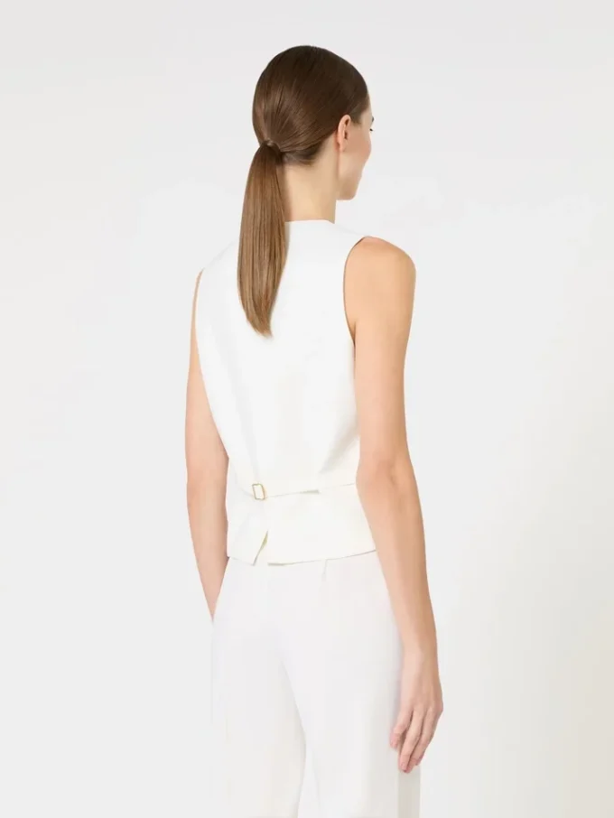 Gilet en crêpe de laine, blanc