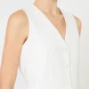 Gilet en crêpe de laine, blanc