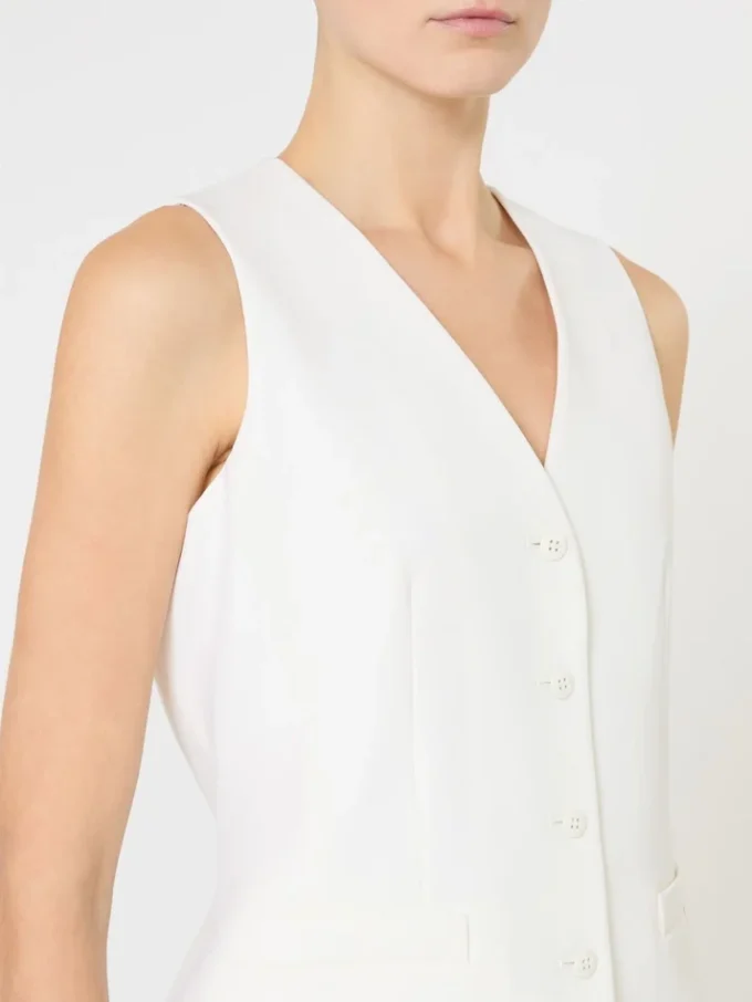 Gilet en crêpe de laine, blanc