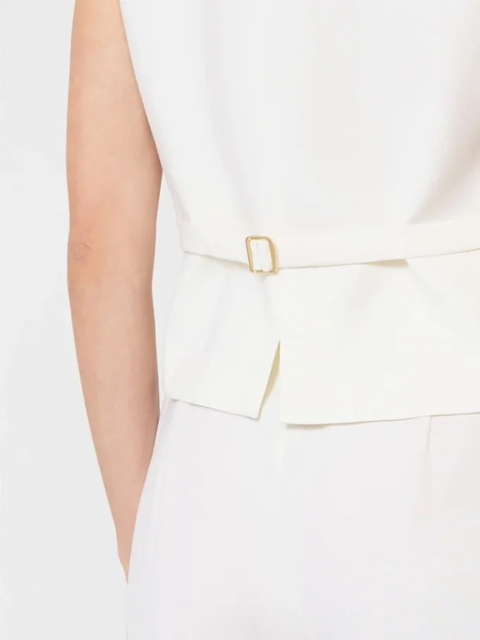 Gilet en crêpe de laine, blanc
