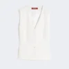 Gilet en crêpe de laine, blanc