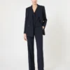 Gilet en crêpe de laine, bleu marine