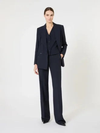 Gilet en crêpe de laine, bleu marine
