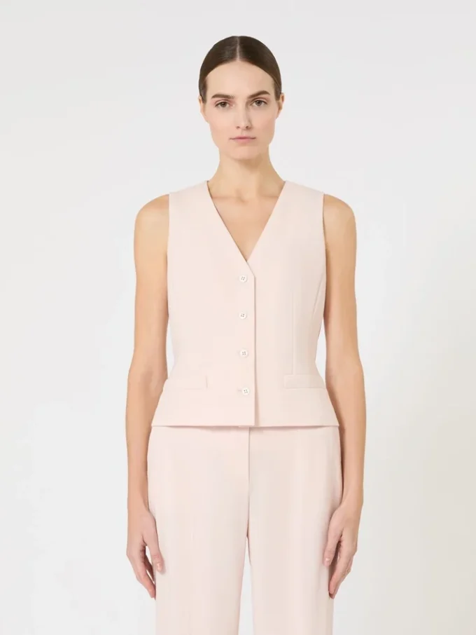 Gilet en crêpe de laine, rose