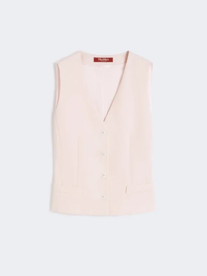 Gilet en crêpe de laine, rose