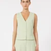 Gilet en crêpe de laine, vert