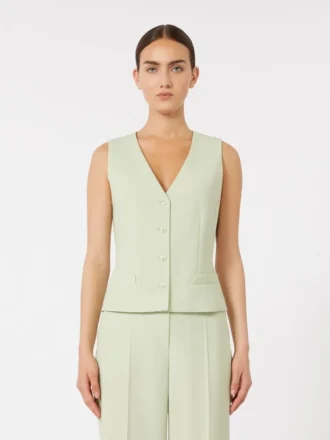 Gilet en crêpe de laine, vert