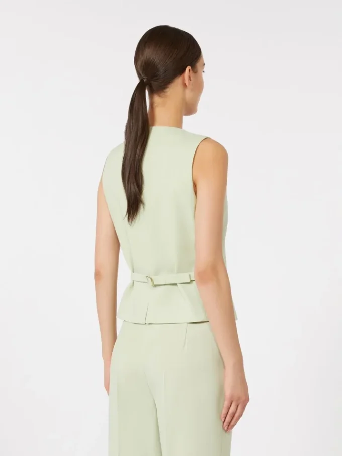 Gilet en crêpe de laine, vert