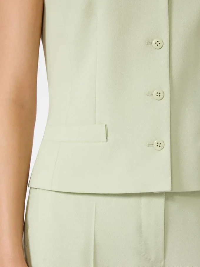 Gilet en crêpe de laine, vert