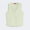 Gilet en crêpe de laine, vert
