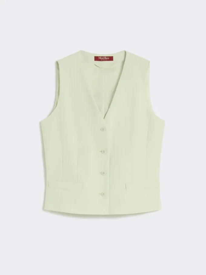 Gilet en crêpe de laine, vert
