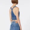 Gilet en denim coupe ajustée, bleu nuit Gilet en denim coupe ajustée, bleu nuit
