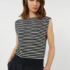Gilet en fil de coton, bleu marine Gilet en fil de coton, bleu marine