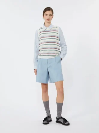 Gilet en fil de lin, multicolore