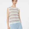 Gilet en fil de lin, multicolore Gilet en fil de lin, multicolore