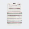 Gilet en fil de lin, multicolore Gilet en fil de lin, multicolore