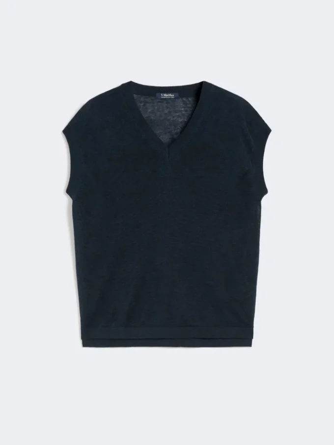 Gilet en lin, bleu marine Gilet en lin, bleu marine