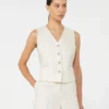 Gilet en lin et maille torsadée, beige Gilet en lin et maille torsadée, beige