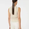 Gilet en lin et maille torsadée, beige Gilet en lin et maille torsadée, beige