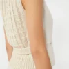 Gilet en lin et maille torsadée, beige Gilet en lin et maille torsadée, beige