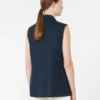 Gilet en lin tissé natté, bleu nuit Gilet en lin tissé natté, bleu nuit