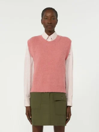 Gilet en mélange de mohair, rose antique