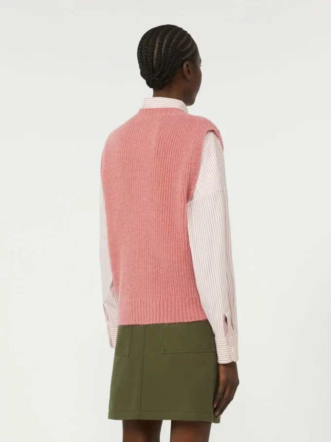Gilet en mélange de mohair, rose antique Gilet en mélange de mohair, rose antique